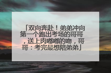 双向奔赴！弟弟冲向第一个跑出考场的哥哥，送上肉嘟嘟的吻，哥哥：考完最想陪弟弟
