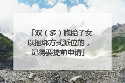双（多）胞胎子女以捆绑方式派位的，记得要提前申请