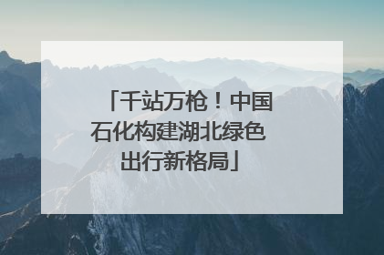 千站万枪！中国石化构建湖北绿色出行新格局
