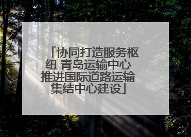 协同打造服务枢纽 青岛运输中心推进国际道路运输集结中心建设