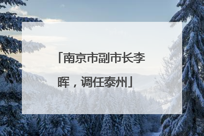 南京市副市长李晖，调任泰州