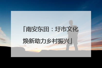 南安东田：圩市文化焕新助力乡村振兴