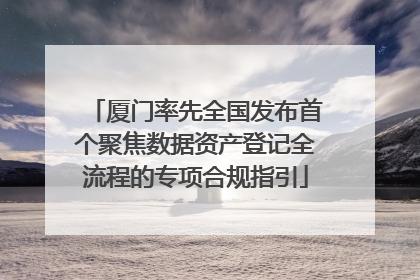 厦门率先全国发布首个聚焦数据资产登记全流程的专项合规指引