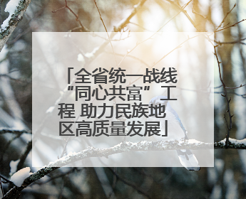 全省统一战线“同心共富”工程 助力民族地区高质量发展