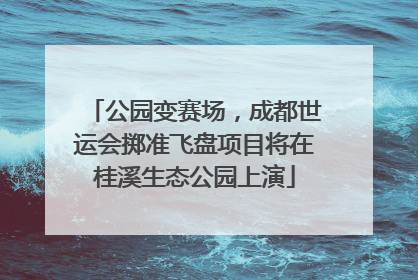 公园变赛场，成都世运会掷准飞盘项目将在桂溪生态公园上演