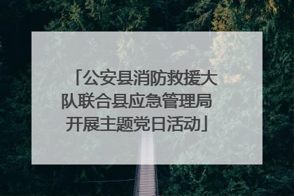 公安县消防救援大队联合县应急管理局开展主题党日活动