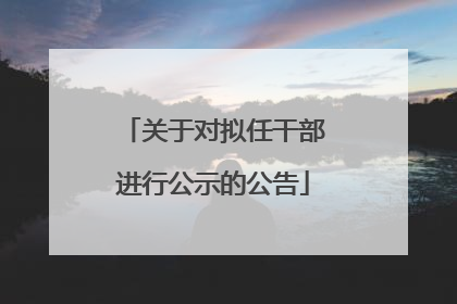 关于对拟任干部进行公示的公告