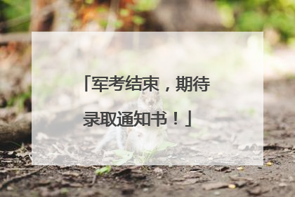 军考结束，期待录取通知书！