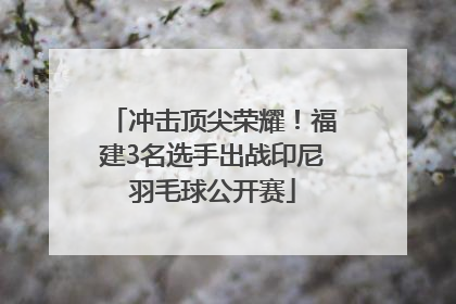 冲击顶尖荣耀！福建3名选手出战印尼羽毛球公开赛