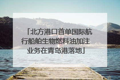 北方港口首单国际航行船舶生物燃料油加注业务在青岛港落地