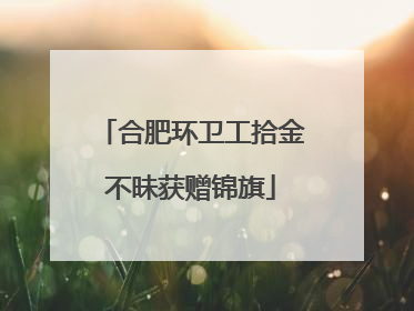 合肥环卫工拾金不昧获赠锦旗