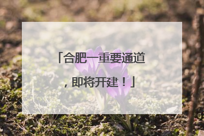 合肥一重要通道，即将开建！
