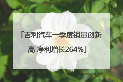 吉利汽车一季度销量创新高 净利增长264%