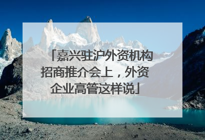嘉兴驻沪外资机构招商推介会上，外资企业高管这样说