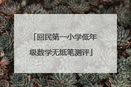 回民第一小学低年级数学无纸笔测评