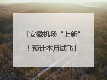 安徽机场“上新”！预计本月试飞