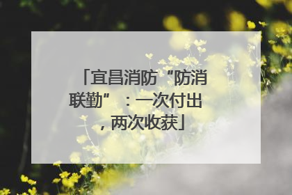 宜昌消防“防消联勤”：一次付出，两次收获