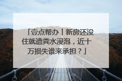壹点帮办丨新房还没住就遭粪水浸泡，近十万损失谁来承担？