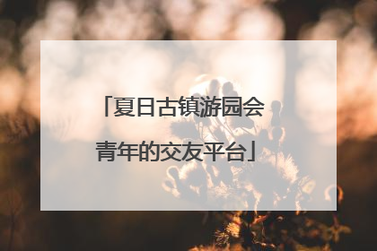 夏日古镇游园会 青年的交友平台
