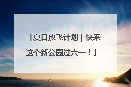 夏日放飞计划｜快来这个新公园过六一！