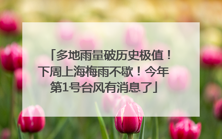 多地雨量破历史极值！下周上海梅雨不歇！今年第1号台风有消息了