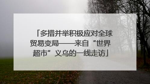 多措并举积极应对全球贸易变局——来自“世界超市”义乌的一线走访