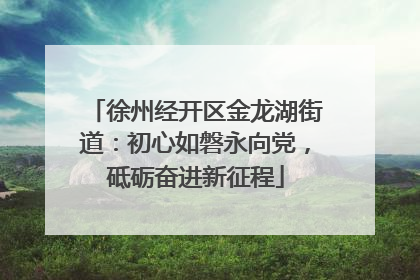 徐州经开区金龙湖街道：初心如磐永向党，砥砺奋进新征程