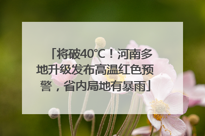 将破40℃！河南多地升级发布高温红色预警，省内局地有暴雨