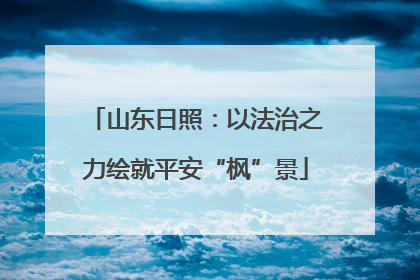 山东日照：以法治之力绘就平安“枫”景