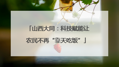 山西大同：科技赋能让农民不再“靠天吃饭”