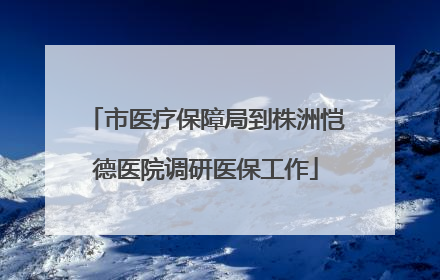 市医疗保障局到株洲恺德医院调研医保工作