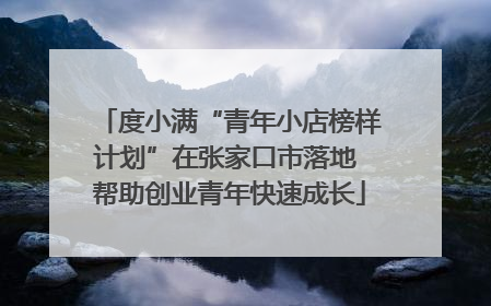 度小满“青年小店榜样计划”在张家口市落地 帮助创业青年快速成长