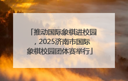 推动国际象棋进校园，2025济南市国际象棋校园团体赛举行