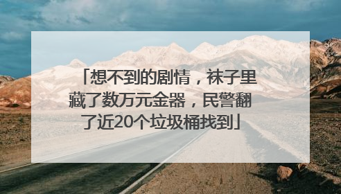 想不到的剧情，袜子里藏了数万元金器，民警翻了近20个垃圾桶找到