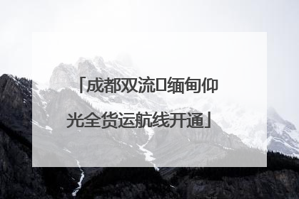 成都双流⇌缅甸仰光全货运航线开通