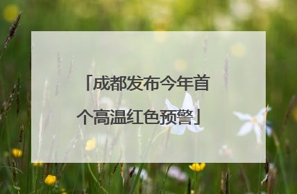 成都发布今年首个高温红色预警