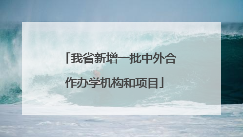 我省新增一批中外合作办学机构和项目