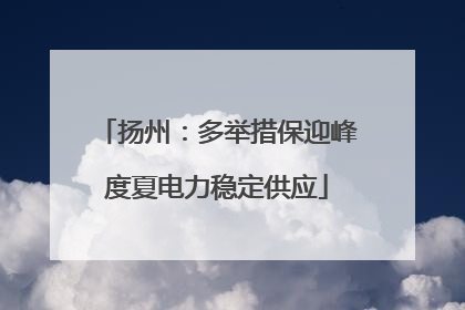 扬州：多举措保迎峰度夏电力稳定供应