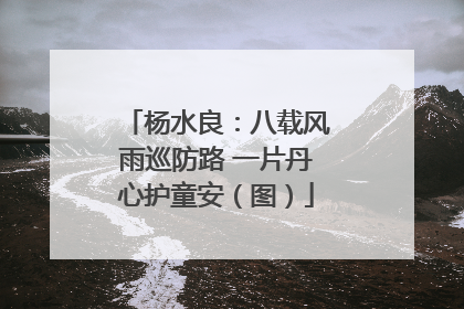 杨水良：八载风雨巡防路 一片丹心护童安（图）