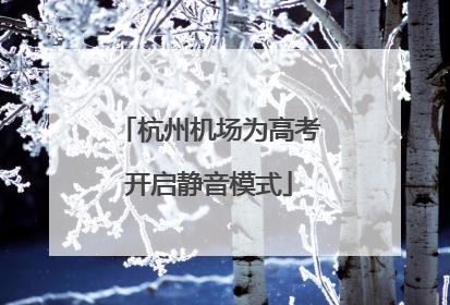 杭州机场为高考开启静音模式