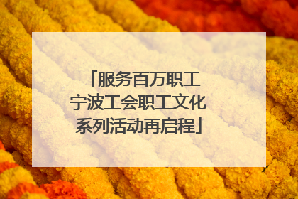 服务百万职工 宁波工会职工文化系列活动再启程