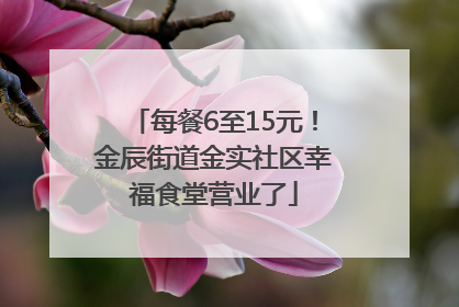 每餐6至15元！金辰街道金实社区幸福食堂营业了