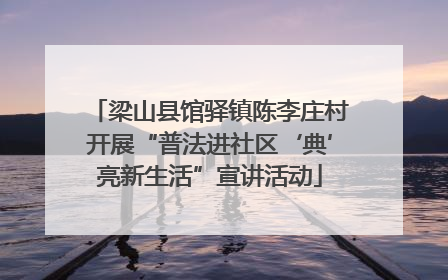 梁山县馆驿镇陈李庄村开展“普法进社区‘典’亮新生活”宣讲活动