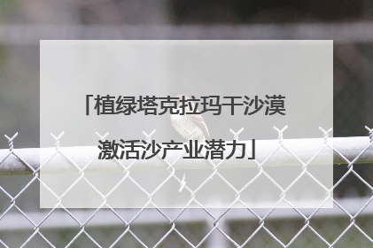植绿塔克拉玛干沙漠 激活沙产业潜力