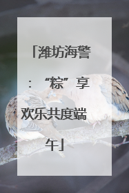 潍坊海警：“粽”享欢乐共度端午