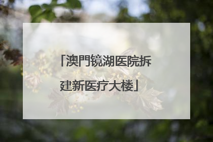 澳門镜湖医院拆建新医疗大楼