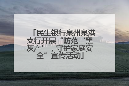 民生银行泉州泉港支行开展“防范‘黑灰产’，守护家庭安全”宣传活动