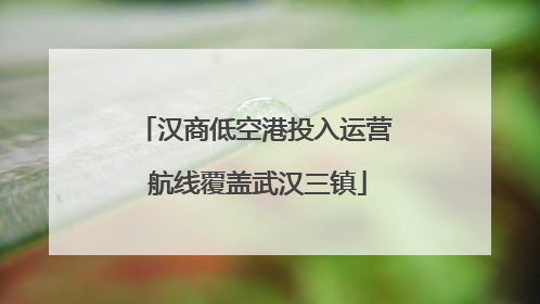 汉商低空港投入运营 航线覆盖武汉三镇