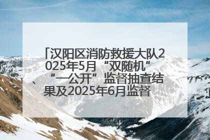 汉阳区消防救援大队2025年5月“双随机”、“一公开”监督抽查结果及2025年6月监督抽查任务公示