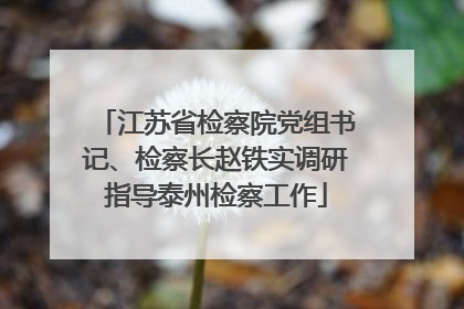 江苏省检察院党组书记、检察长赵铁实调研指导泰州检察工作